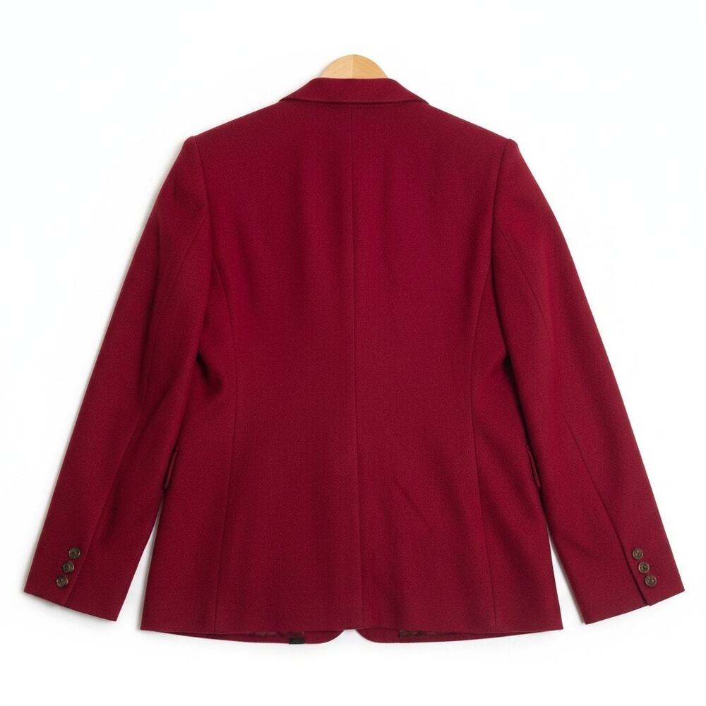 L.L. Bean Women's Size 10 Red Lined Wool Cashmere Blend Blazer - Picture 3 of 11